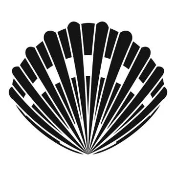 Pearl shell icon, simple style Stock Illustration