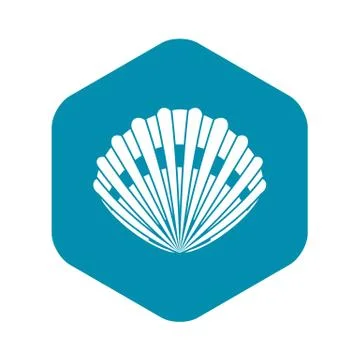 Pearl shell icon, simple style Stock Illustration