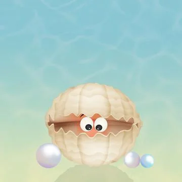 Pearl on shell Stock Illustration
