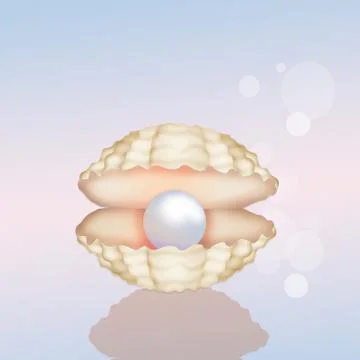 Pearl in the shell Illustrazione stock