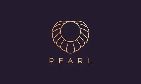 Pearl shell logo template with luxury and elegant shape Stock Illustration