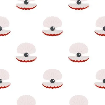 Pearl in a shell pattern flat Stock Illustration