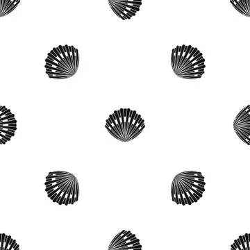 Pearl shell pattern seamless black Stock Illustration