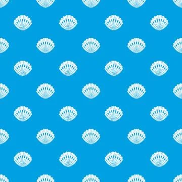 Pearl shell pattern seamless blue Stock Illustration