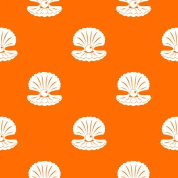 Pearl in a shell pattern seamless Illustrazione stock
