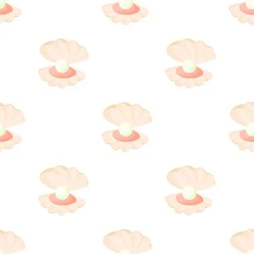 Pearl in a shell pattern seamless vector Illustrazione stock