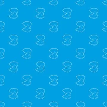Pearl shell pattern vector seamless blue Stock Illustration