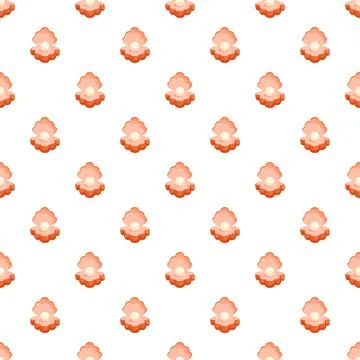 Pearl shell seamless pattern ocean life background Stockillustratie