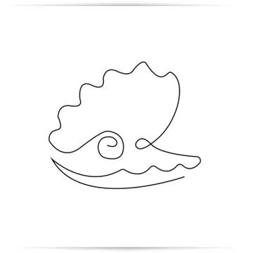 Pearl shell shell icon one line Stock Illustration