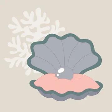 Pearl in a shell vector illustration Stock Illustration
