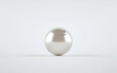 Pearl / Silver Metallic Matte Large Christmas Ball Ornament Mock-Up - One Bal Stock Illustration