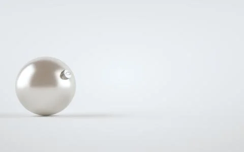 Pearl / Silver Metallic Matte Large Christmas Ball Ornament Mock-Up - One Bal Stock Illustration