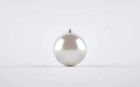 Pearl / Silver Metallic Matte Large Christmas Ball Ornament Mock-Up - One Bal Stock Illustration