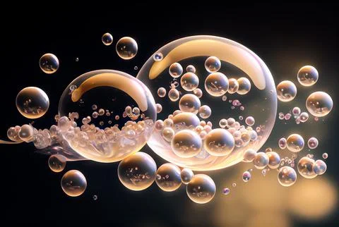 Pearl soap bubbles abstract background. Stock Illustration