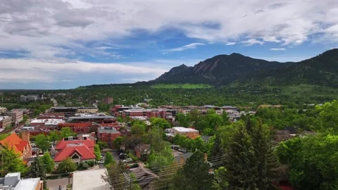 Pearl Street Mall Eben G Fine Boulder creek front range college town of Stock Footage 316400341