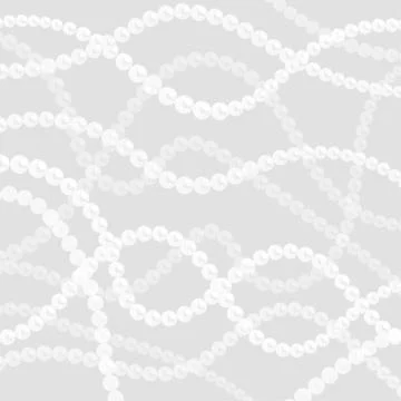 Pearl strings background. Curved wavy strings of pearls. Stock Illustration