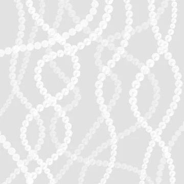 Pearl strings background. Curved wavy strings of pearls. Stock Illustration