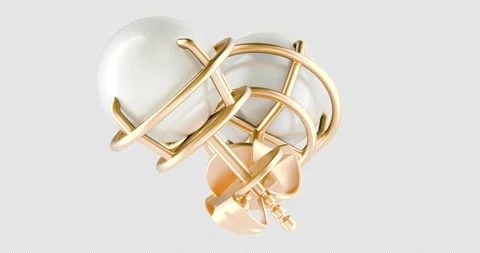 Pearl stud earrings rotation animation seamlessly loopable. 3D rendering is.. Stock Footage 336333891