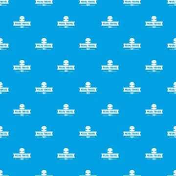 Pearl travel pattern vector seamless blue Illustrazione stock