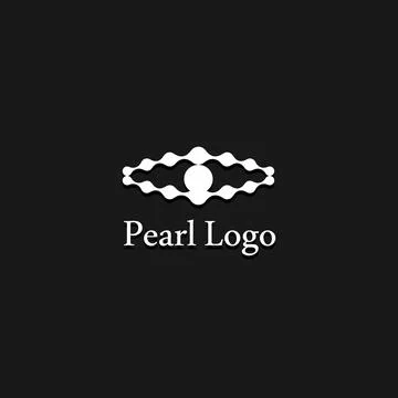 Pearl vector exclusive isolated abstract simple unusual perl. White single logo. Illustrazione stock