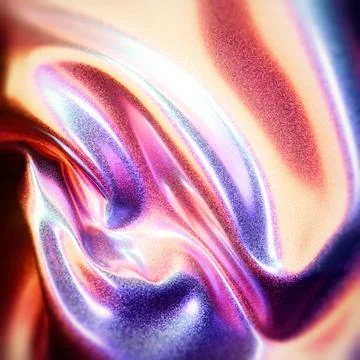Pearlescent Crumpled 3D Foil Background Stock Illustration