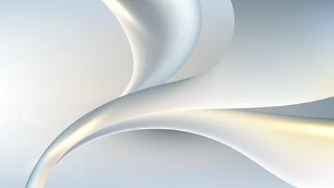 Pearlescent white 3d abstract fluid waves background with soft metallic she.. Stock Illustration