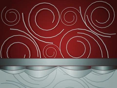 Pearls on red background Stock Illustration
