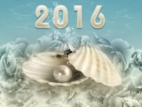 Pearly shell 2016 water background 库存插图