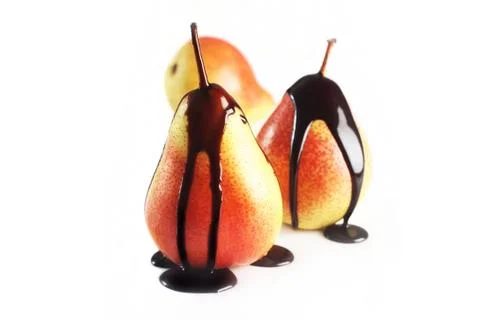Pears And Chocolate Stock Photos