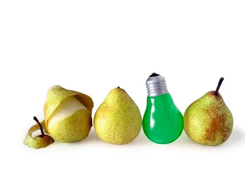 Pears and lamp Stock Photos