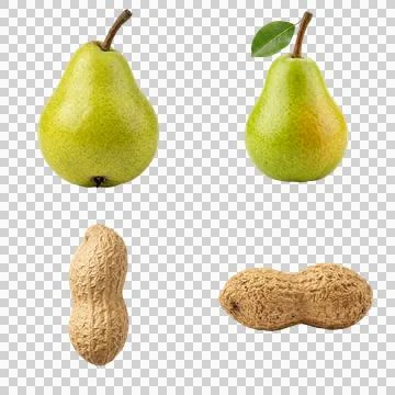 Pears and peanuts fresh fruit healthy food natural produce organic farming .. Stock Photos