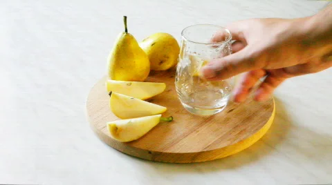 Pears and water Stock Footage 828295