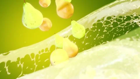 Pears are falling. Pear juice. Rotation. A delicacy. Stock Footage 258217428
