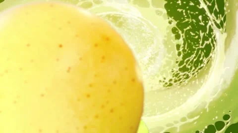 Pears are falling. Pear juice. Rotation. A delicacy. View from above. Stock Footage 258217430