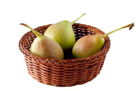 Pears in a Basket Stock Photos