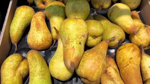 Pears in cardboard crates Stock Footage 301398840