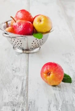 Pears in a colander Stock Photos
