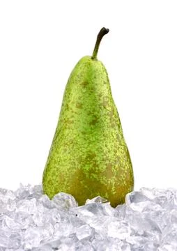 Pears on crushed ice Stock Photos