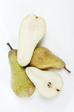 Pears cut on a white background Stock Photos