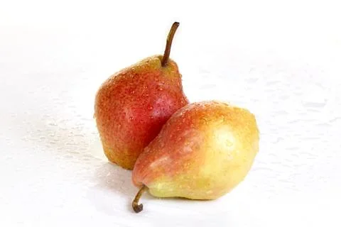 Pears with drops of water Stock Photos