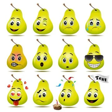 Pears emoticon vector Stock Illustration