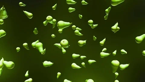 Pears Floating Against a Black Background 库存影片 72299660
