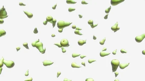 Pears Floating Against a White Background 库存影片 72299667