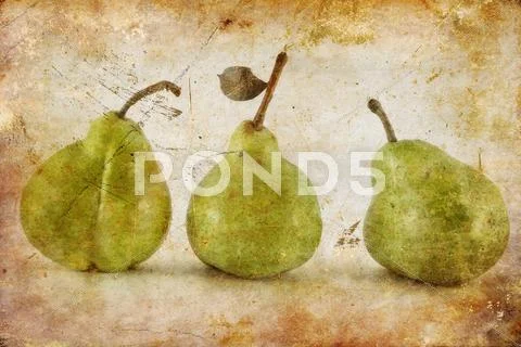 Pears in grunge Stock Photos