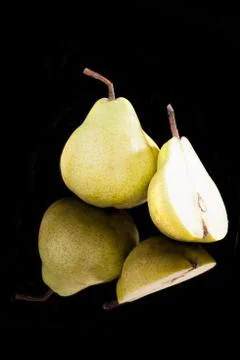 Pears isolated on black. Stock Photos