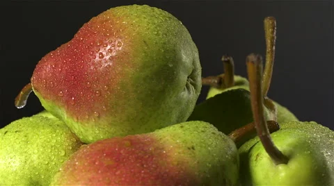 Pears isolated rotating on black background Stock Footage 62406914