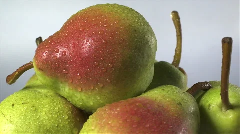 Pears isolated rotating on white/gray background Stock Footage 62407574