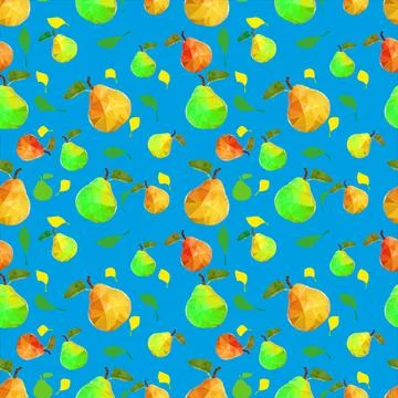 Pears with leaves pattern. Stock Illustration