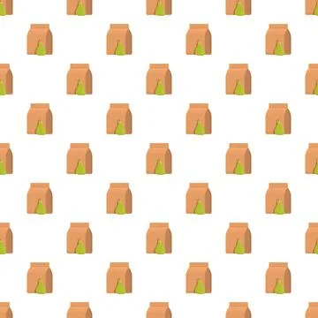 Pears in paper bags seamless pattern packaging Stock Illustration