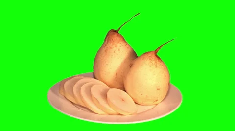 Pears on plate Stock Footage 48122785